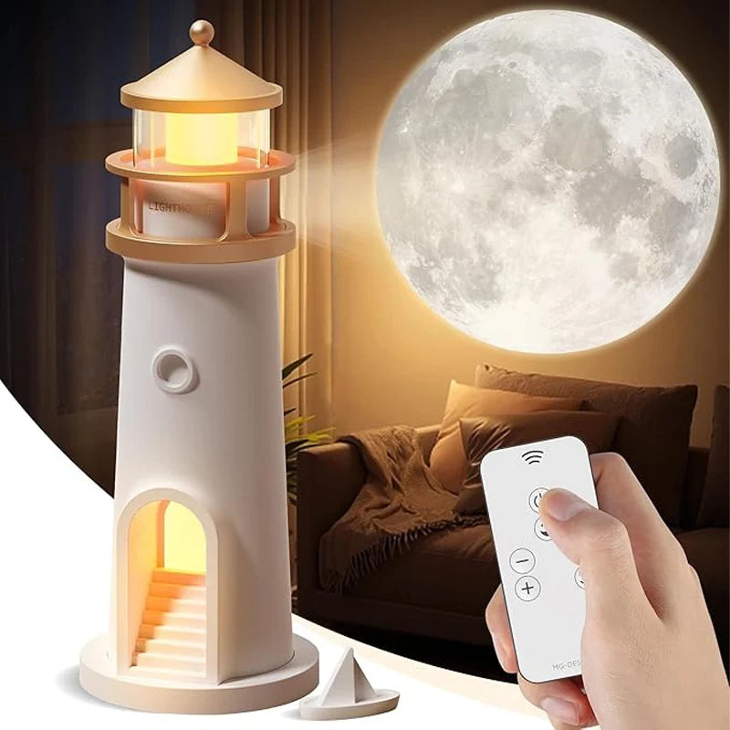 Moonlit Lighthouse Projection Lamp