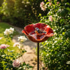 Metal Flower Bird Bath Garden Stake
