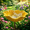 Metal Flower Bird Bath Garden Stake