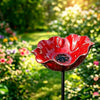 Metal Flower Bird Bath Garden Stake