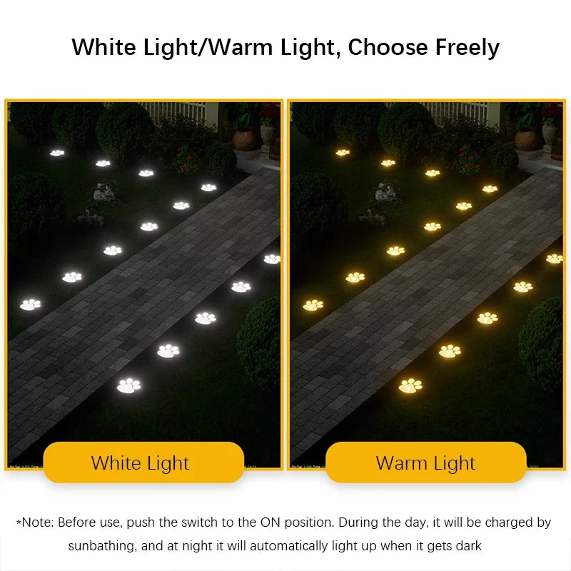 Solar Paw Print Pathway Lights