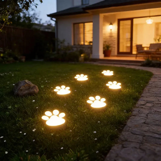 Solar Paw Print Pathway Lights