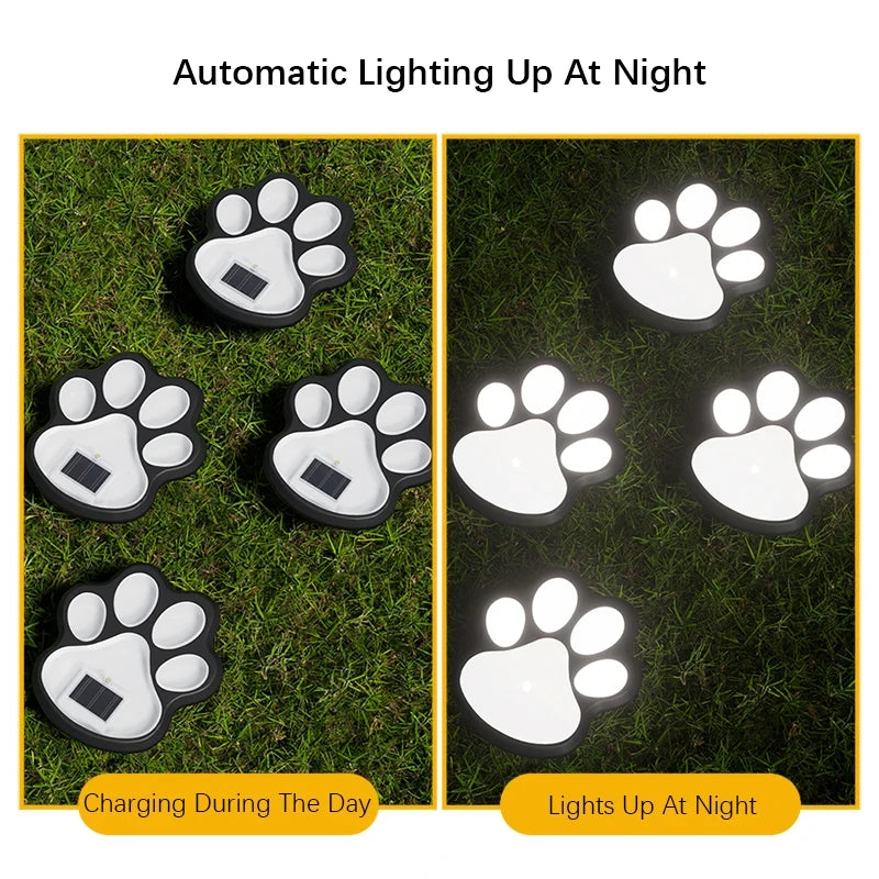 Solar Paw Print Pathway Lights