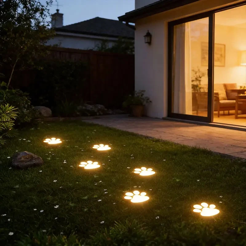 Solar Paw Print Pathway Lights