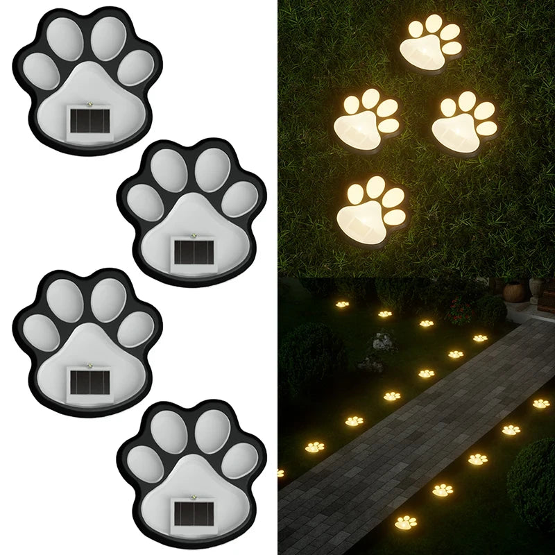 Solar Paw Print Pathway Lights