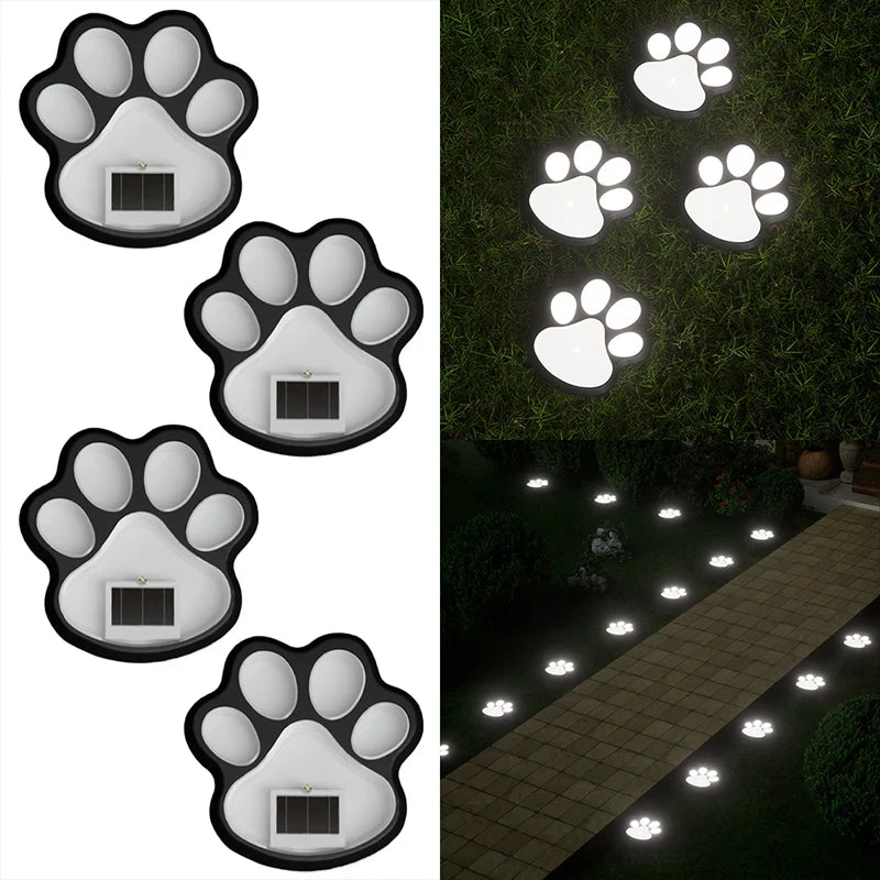 Solar Paw Print Pathway Lights