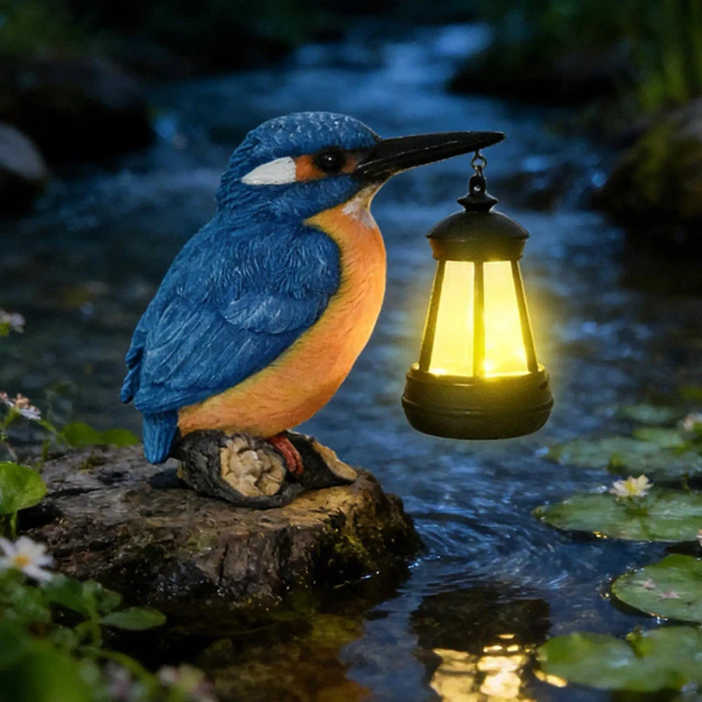 Solar Garden Kingfisher Sculpture
