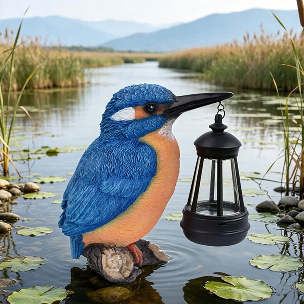 Solar Garden Kingfisher Sculpture