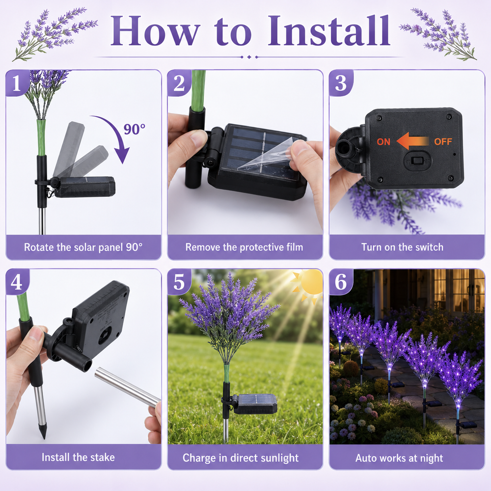 Solar Lavender Garden Light