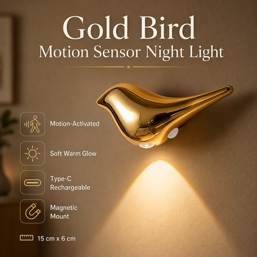 Gold Bird Motion Sensor Night Light