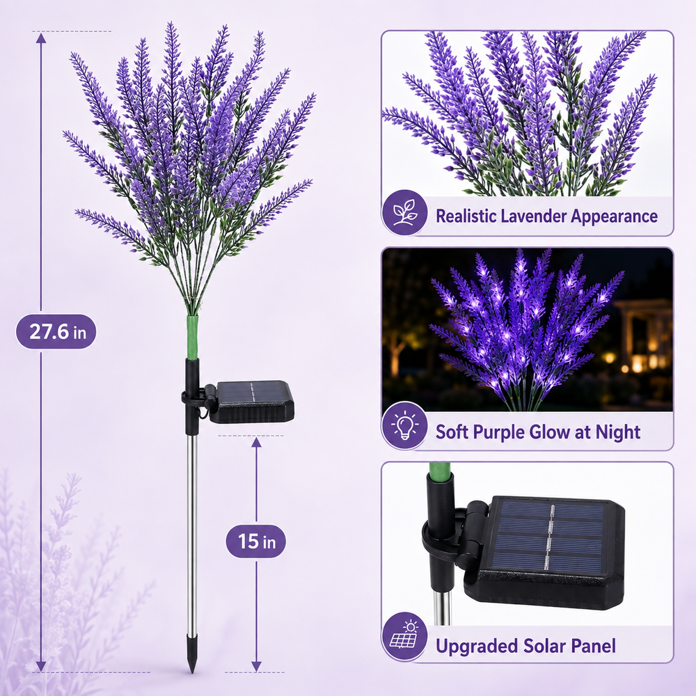 Solar Lavender Garden Light