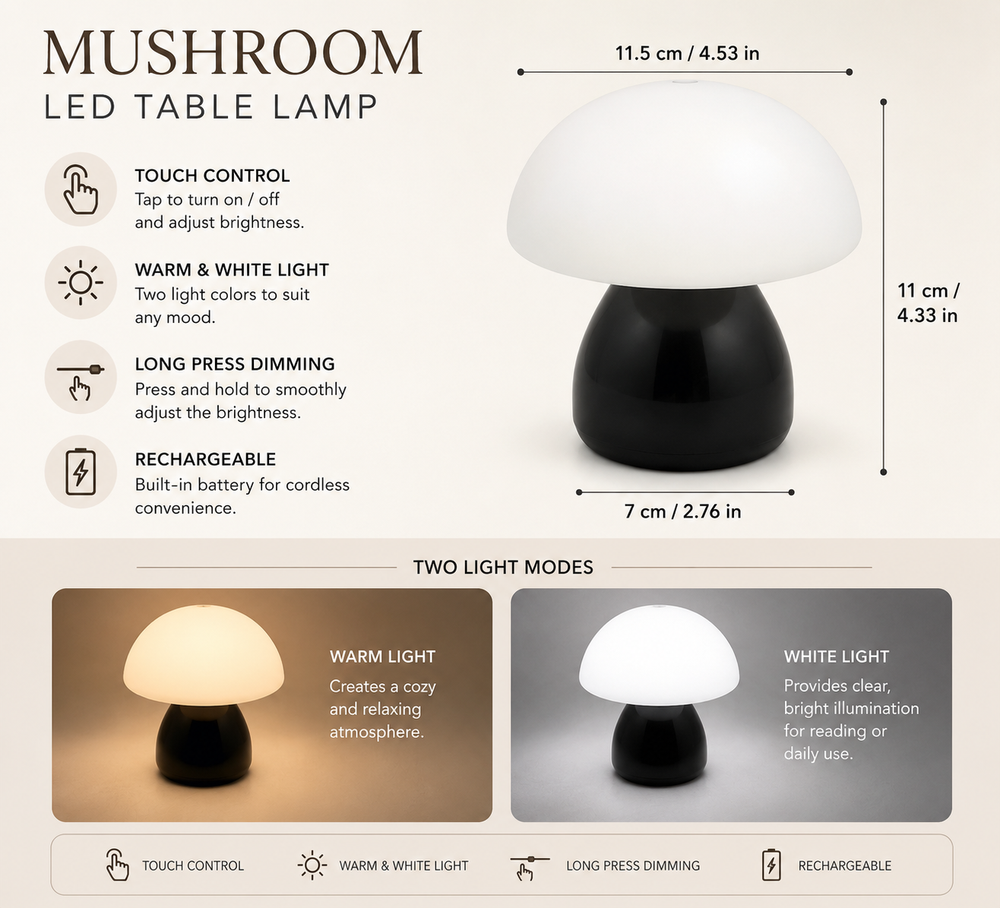 Mushroom LED Table Lamp