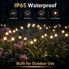 Solar firefly garden lights in rainy outdoor conditions