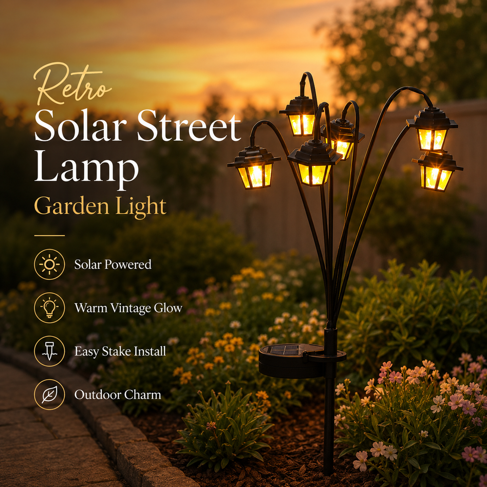 Retro Solar Street Lamp Garden Light