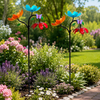 Colorful Metal Flower Wind Spinner Garden Stake