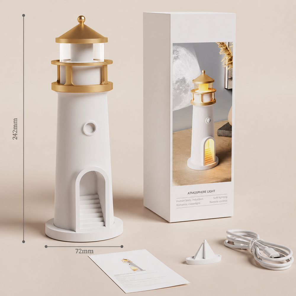 Moonlit Lighthouse Projection Lamp