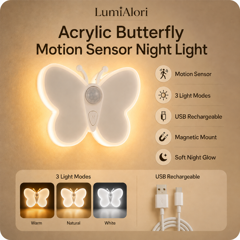 Acrylic Butterfly Motion Sensor Night Light